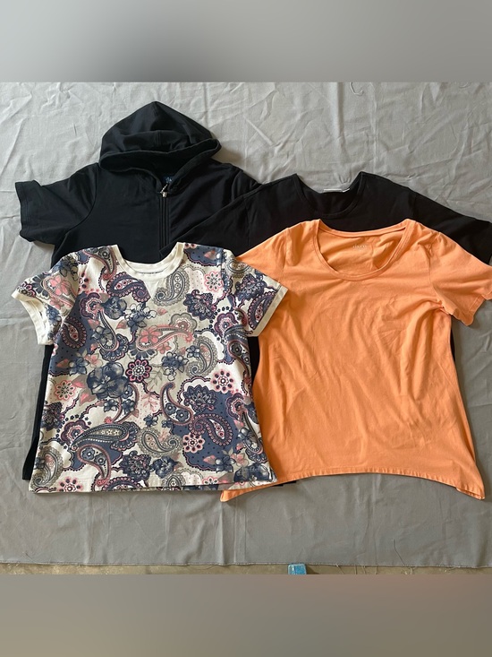 Denim&Co Tops - Denim & Co bundle of women’s tops XL, casual top, hoodie zip up & paisley shirt